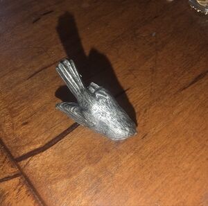 Pewter Bird Swallow? Brooch / Pin Signed Bastian 1"x .5" Approx